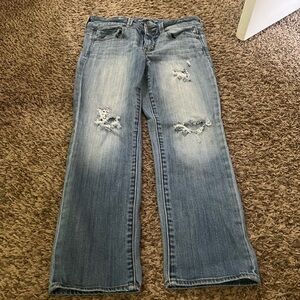 American Eagle artist cropped Jeans distressed